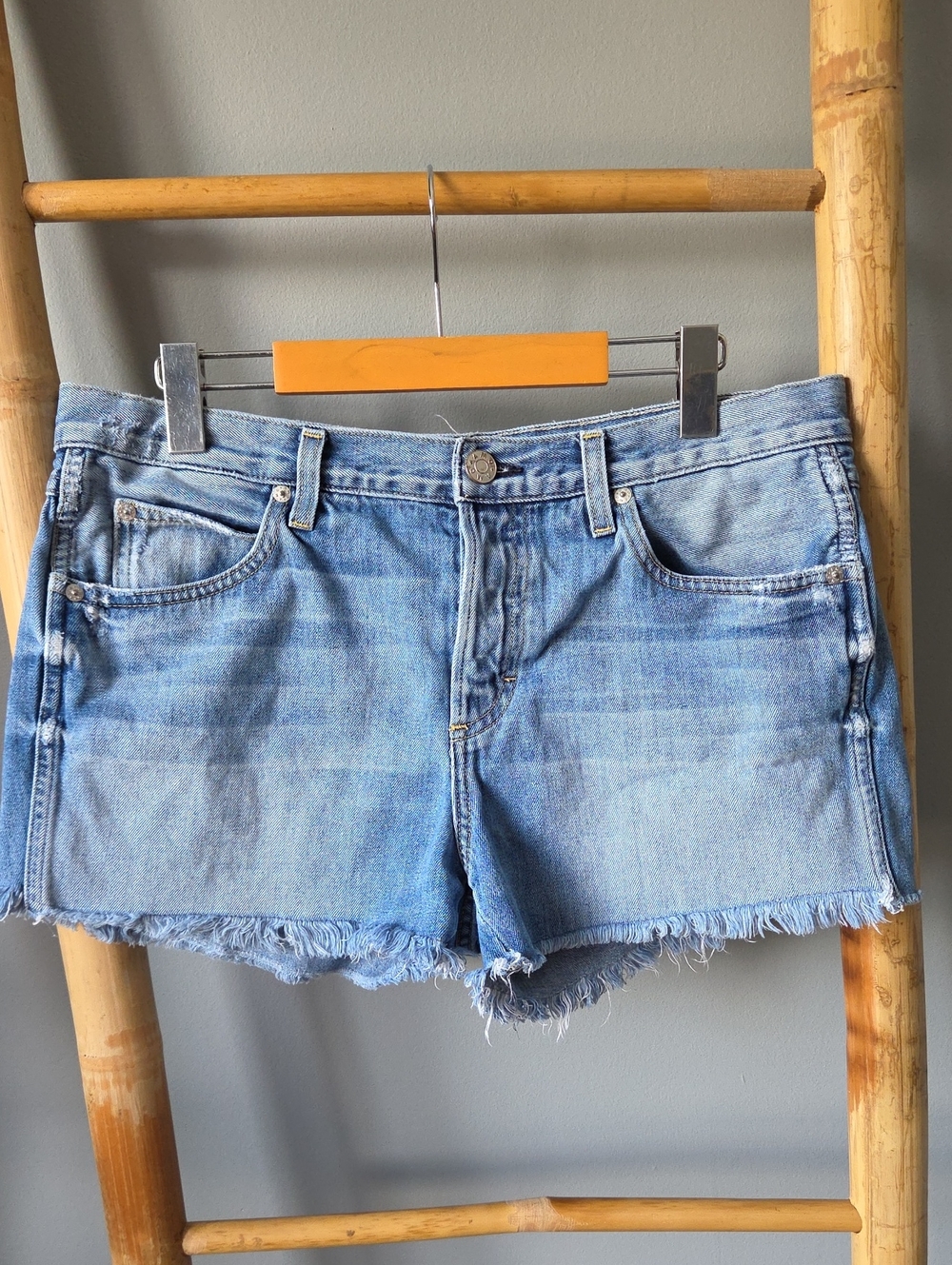 AMO Denim Frayed Hem Shorts